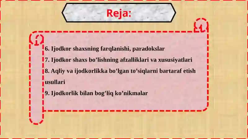 Tasvirlash. Ijodkor shaxs tavsifi 2