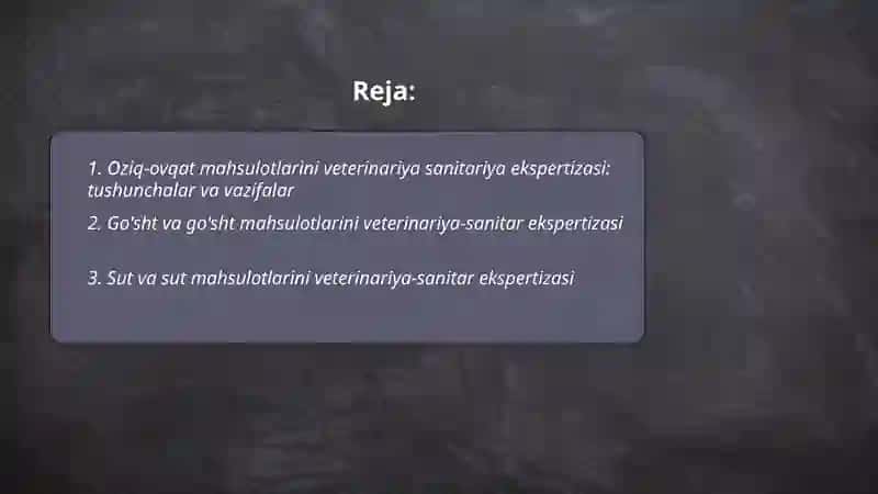 Oziq-ovqat maxsulotlarini veterinariya sanitariya ekspertiza 2