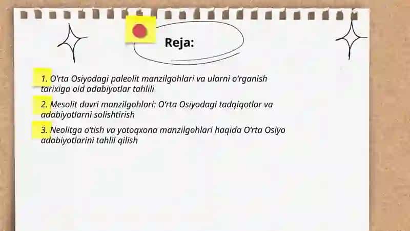 Oʻrta Osiyodagi tosh davriga oid manzilgohlar va ularning oʻrganilishi boʻyicha adabiyotlar tahlili 2