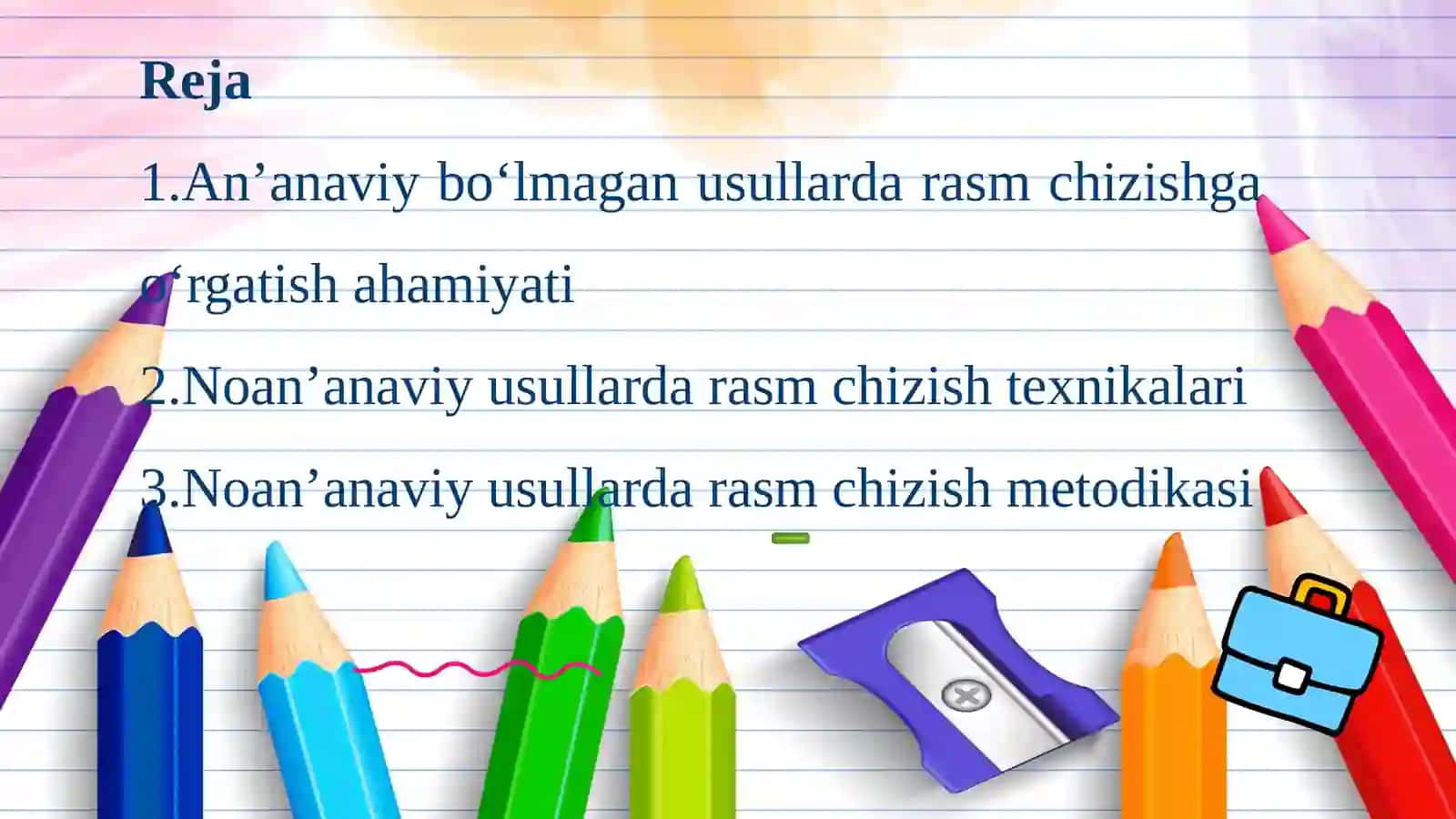 TA’SVIRIY FAOLYAT MASHG’ULOTLARIDA NOAN’ANAVIY USULLARDA RASM CHIZISHGA O’RGATISH 2