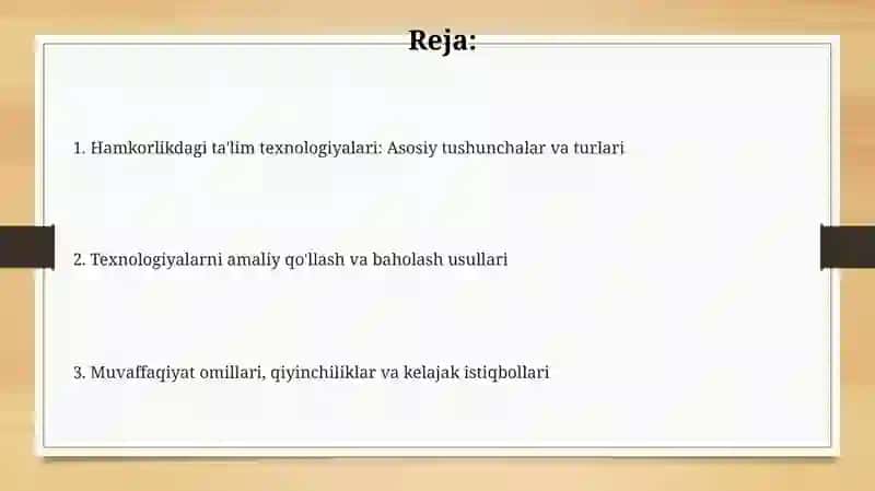 Hamkorlikdagi ta'lim texnologiyalari 2