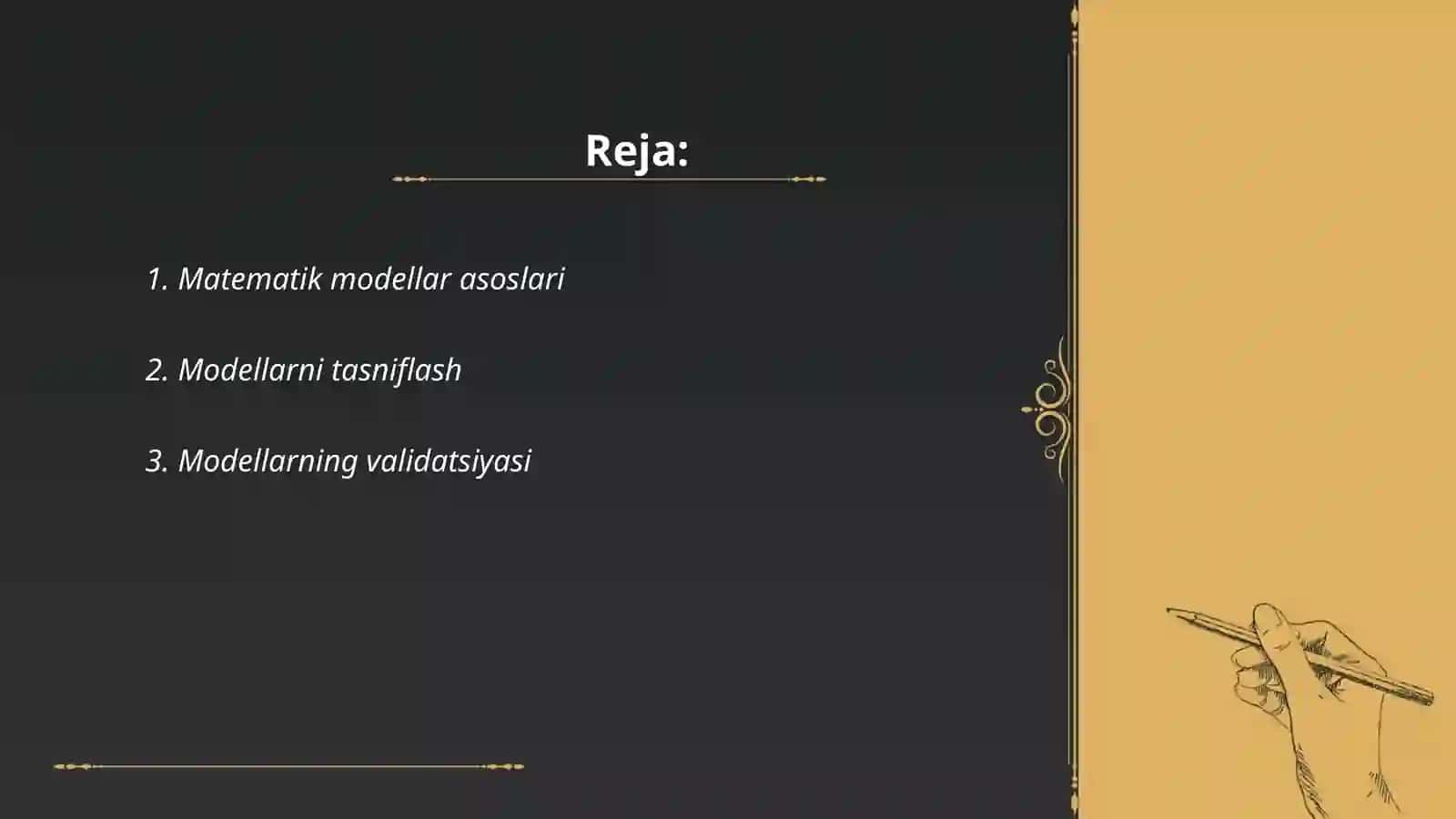 Matematik modellar asoslari 2