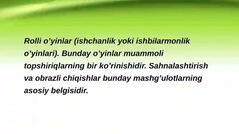 Ishbilarmonlik o`yinlari texnologiyasi 2
