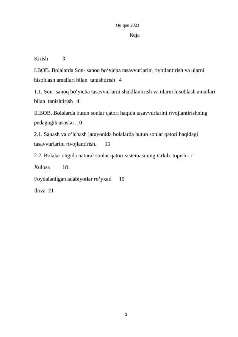 Bolalarda sanoq haqida va butun sonlar qatori haqida tasavvurlarini rivojlantirishning pedagogik asoslari 2