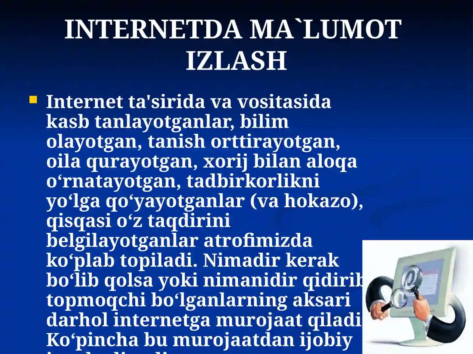 Internet tarmoqlarida axborot makoni. Elektron pochtalar bilan ishlash 2