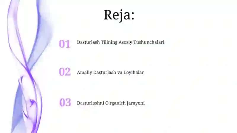 Dasturlash Tilining Asoslari 2