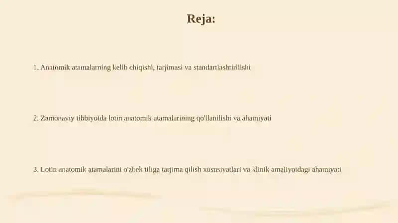 Tibbiyotda lotin tilida anatomik iboralarning tarjimasi 2