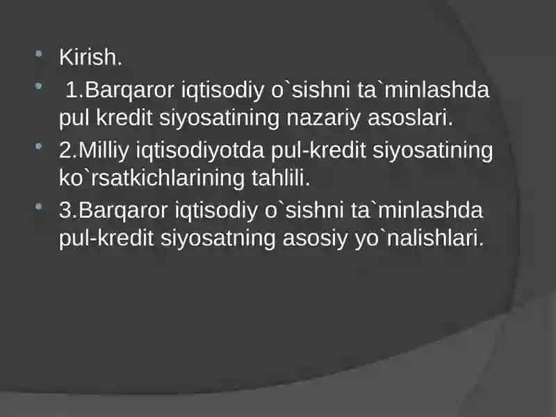 Pul-Kredit Siyosati 2
