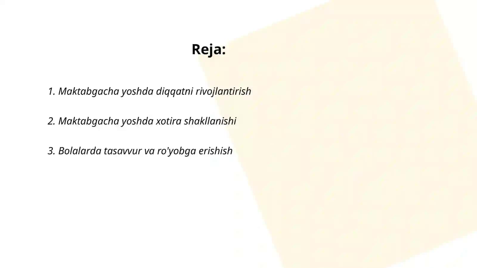 Maktabgacha tarbiya yoshida bilish jarayonlari 2