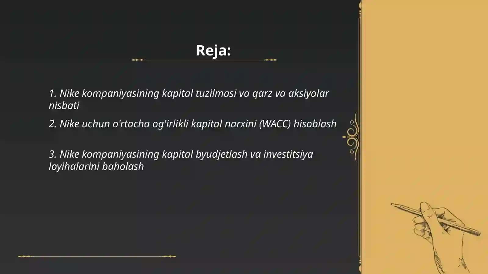 Nike kompaniyasining korporativ moliyasi 2