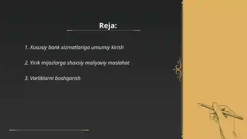 Xususiy bank xizmatlari 2