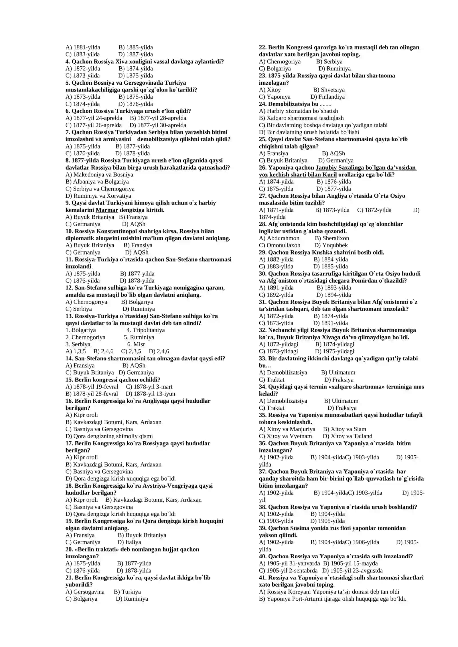 XIX asr oxiri - XX asr boshlarida Rossiya imperiyasining ijtimoiy-siyosiy va iqtisodiy ahvoli 2