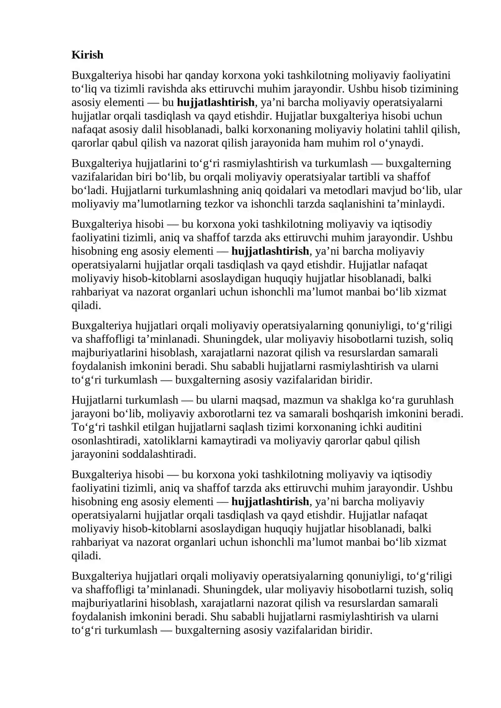 Buxgalteriya hujjatlarni to'g'ri rasmiylashtirish va turkumlash 2