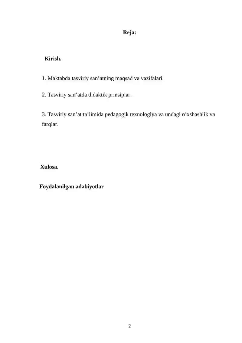 Tasviriy san'atning pedagogik texnologiyalari 2
