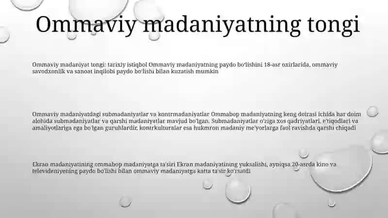 Ommaviy Madaniyatning Shakllanish Tarixi Va Uning Turlari 2