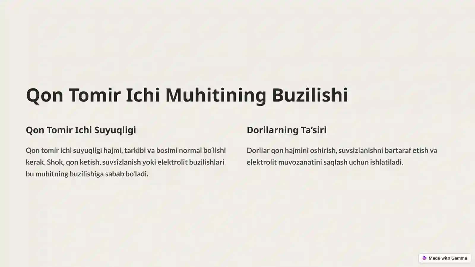 Ichki Muhitning Barqarorligi 2