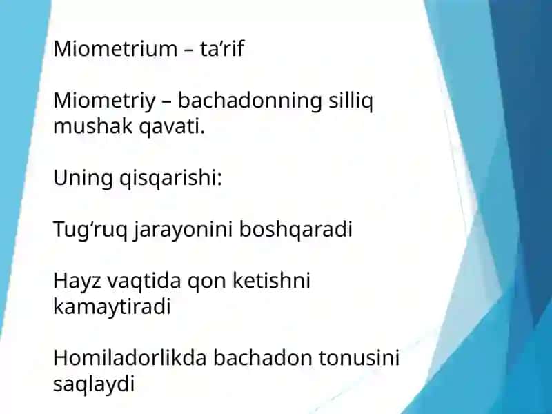 Miometriyaga ta'sir etuvchi vositalar. Narkotik vositalar 2