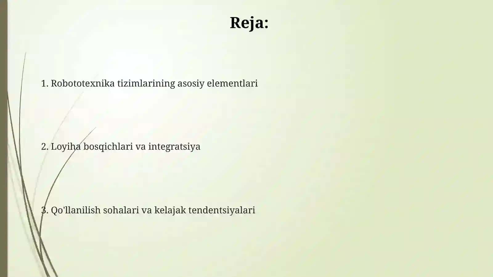 Robototexnik tizimlari loyhalash 2