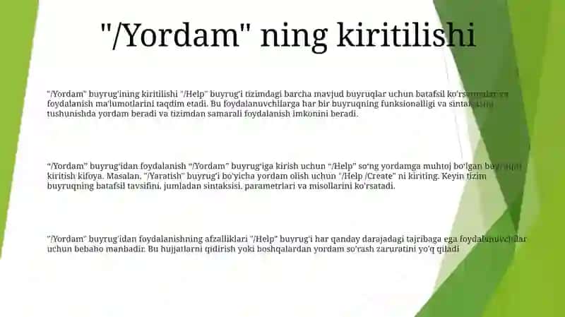 "/Yordam" 2