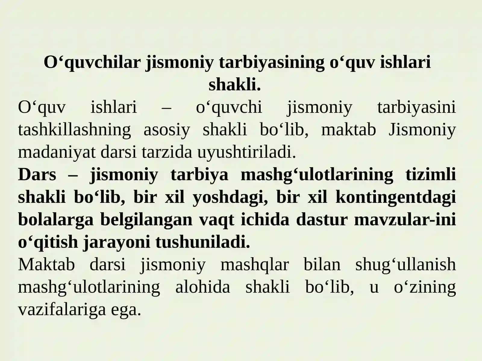 O‘quvchilar jismoniy tarbiyasi shakllari 2