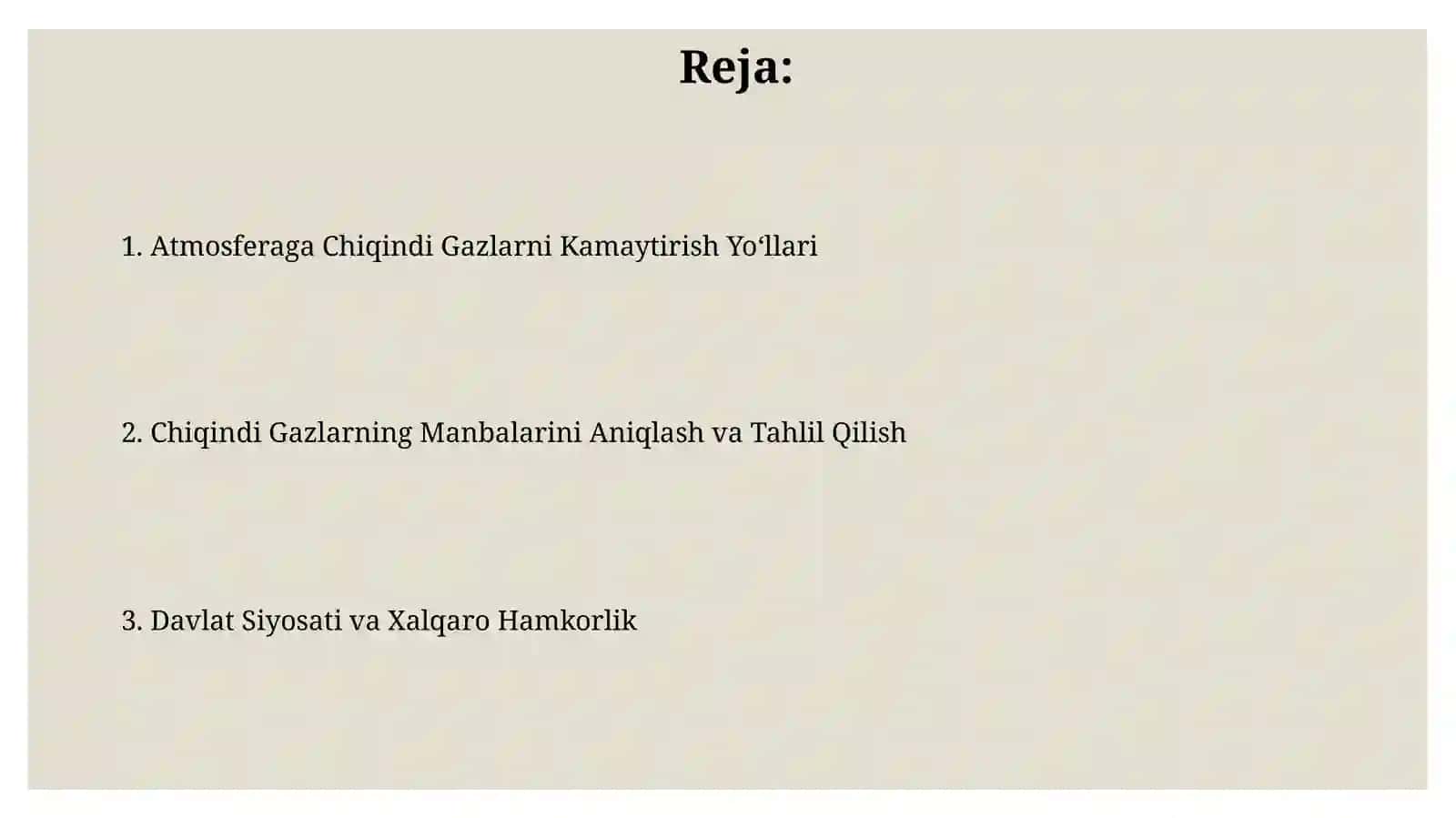 Atmosfera havosiga tushayotgan chiqindilarni kamaytirish 2