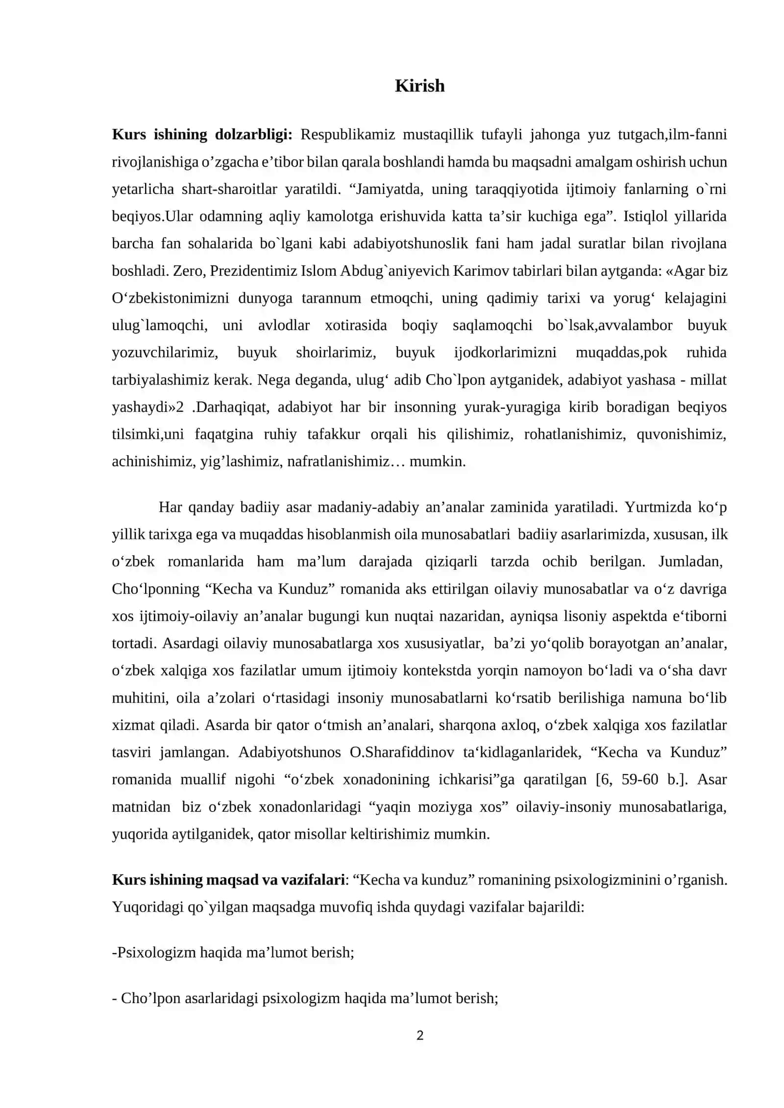 Kecha va Kunduz psixologizmi 2