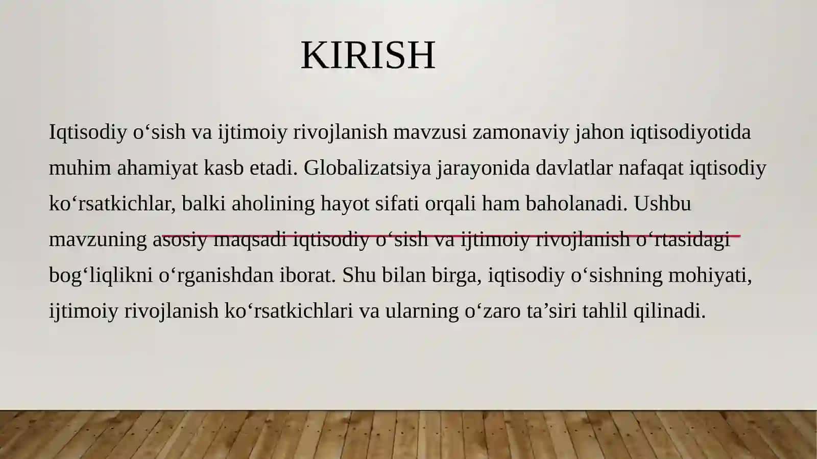 Iqtisodiy o'sish va ijtimoiy rivojlanish 2