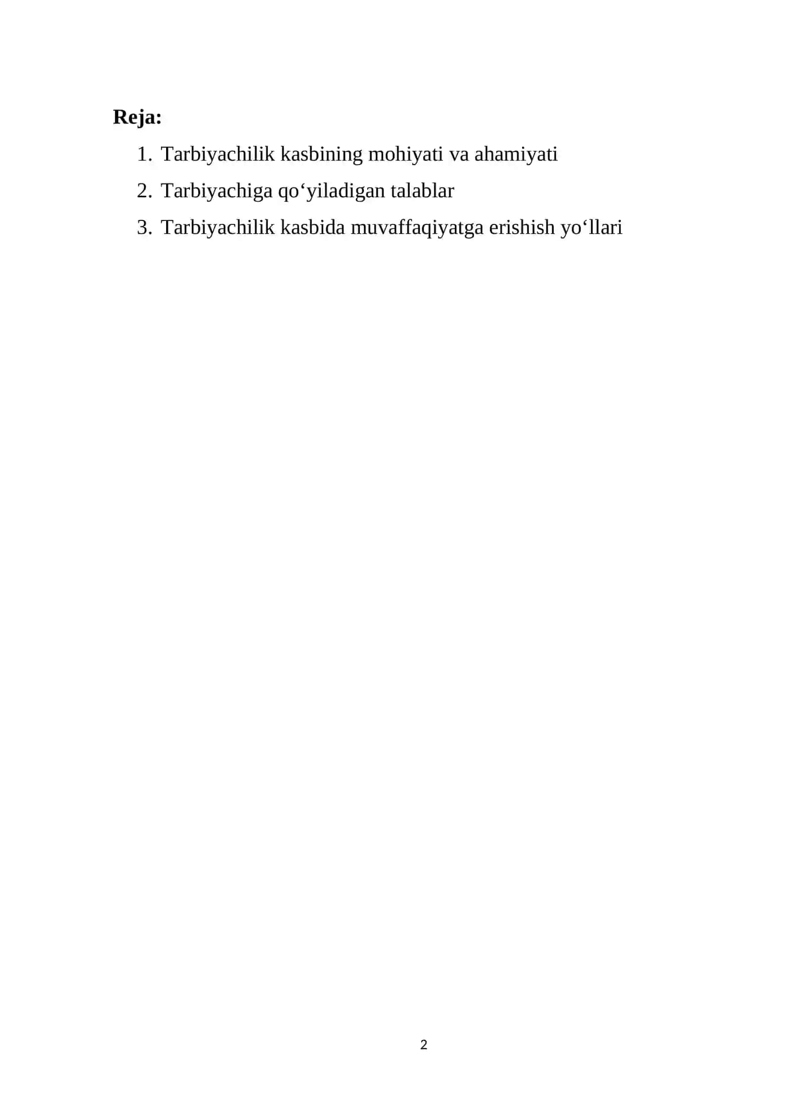 Tarbiyachilik kasbi va tarbiyachiga qo‘yiladigan talablar 2