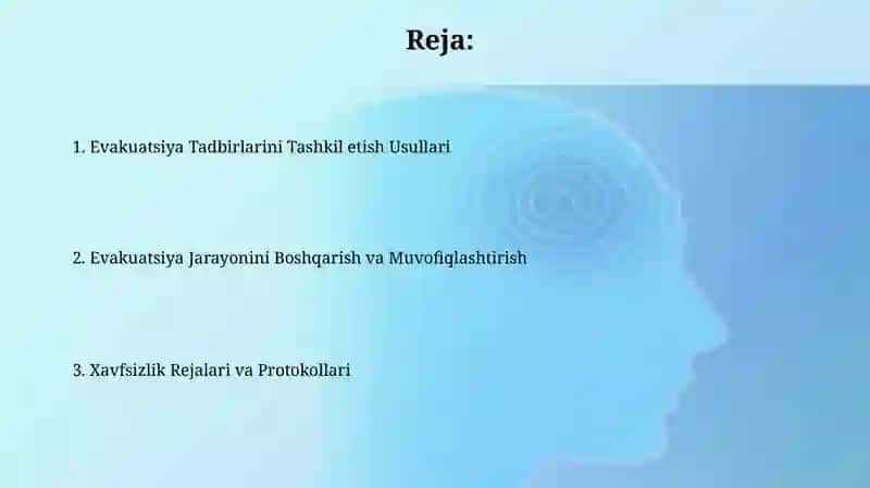 Evakuatsiya Tadbirlarini Tashkil etish Usullari 2