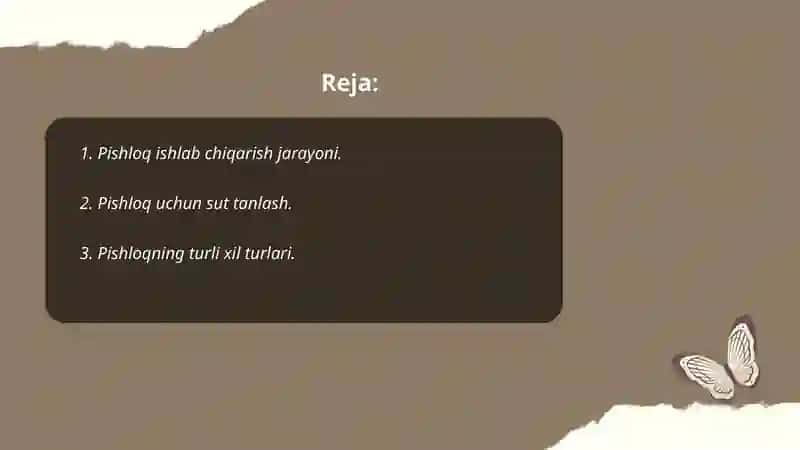 Pishloq ishlab chiqarish 2