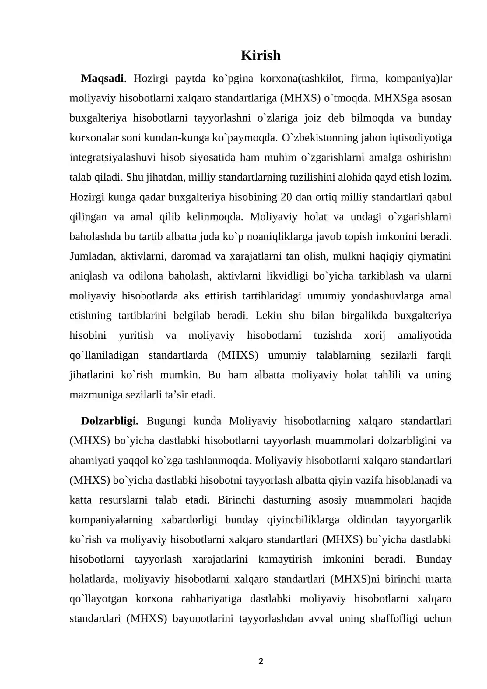 Moliyaviy natijalar to`g`risidagi hisobot tavsifi, uning qo`llanilishi va kamchiliklari 2
