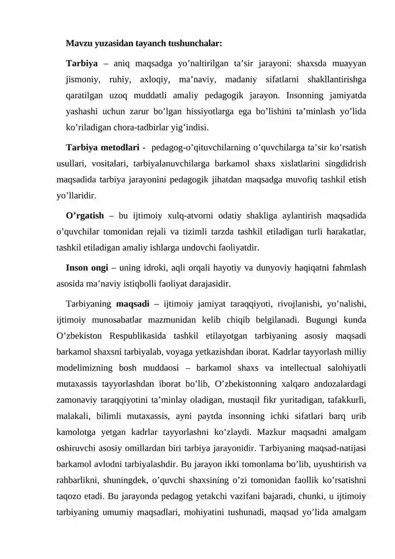 Tarbiya jarayoni.Tarbiya turlari va mеtodlari 2