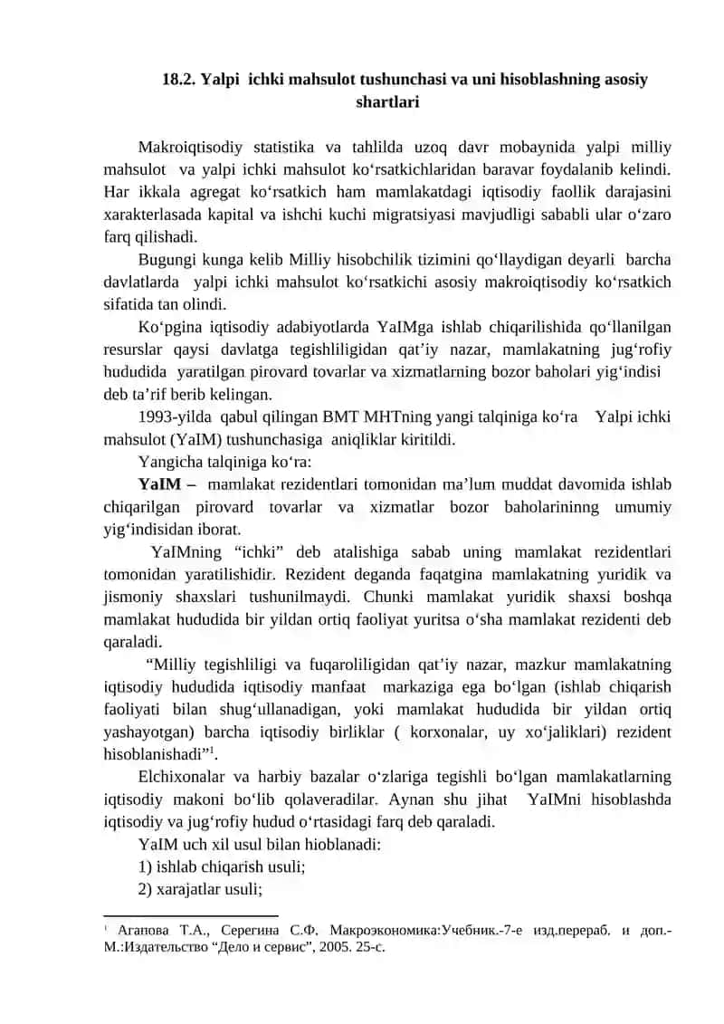 Milliy iqtisodiyotni tahlil qilishda qoʻllaniladigan asosiy koʻrsatkichlar 2