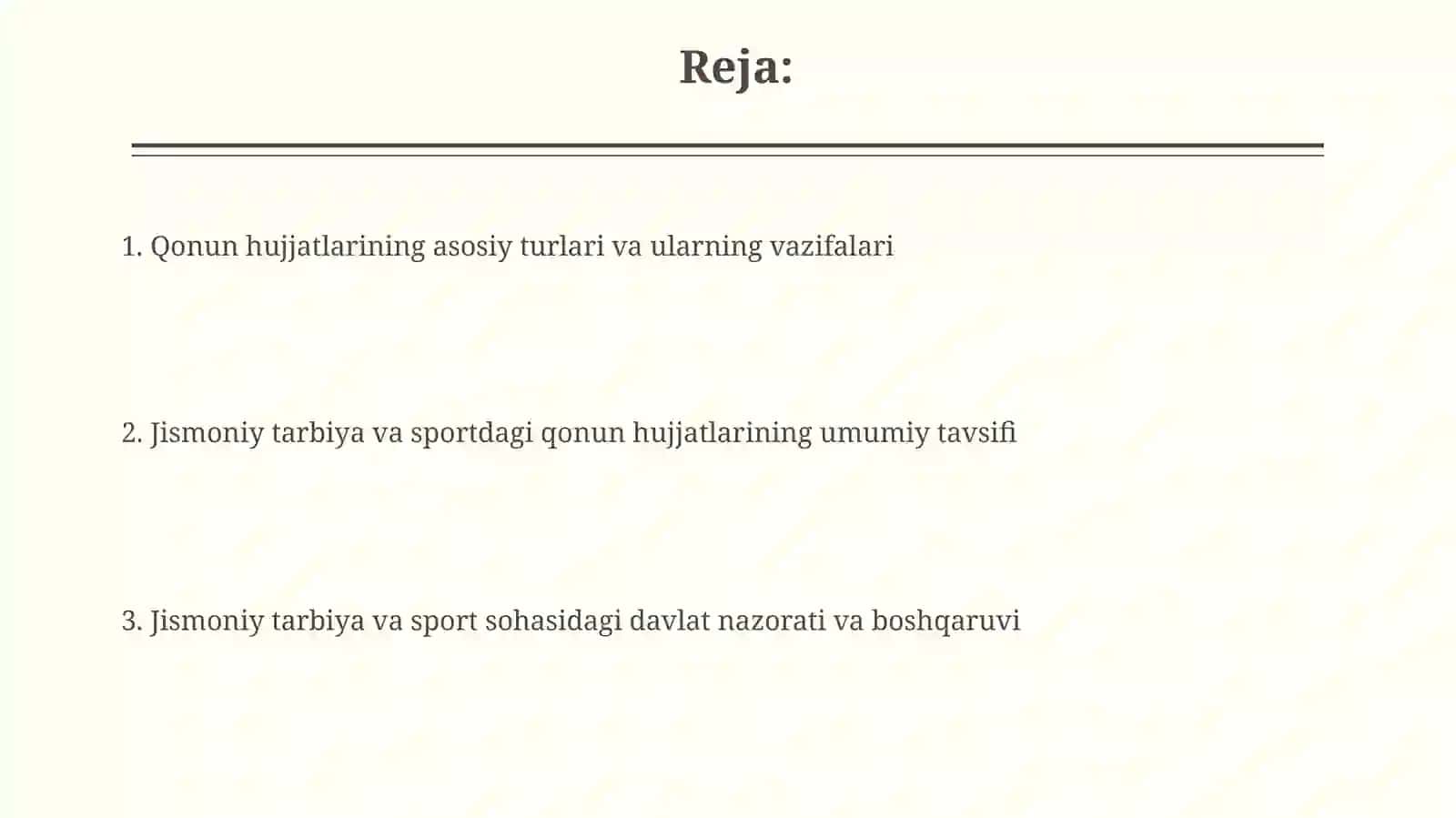 Jismoniy tarbiya va sportda qonun hujjatlariga umumiy tavsif 2