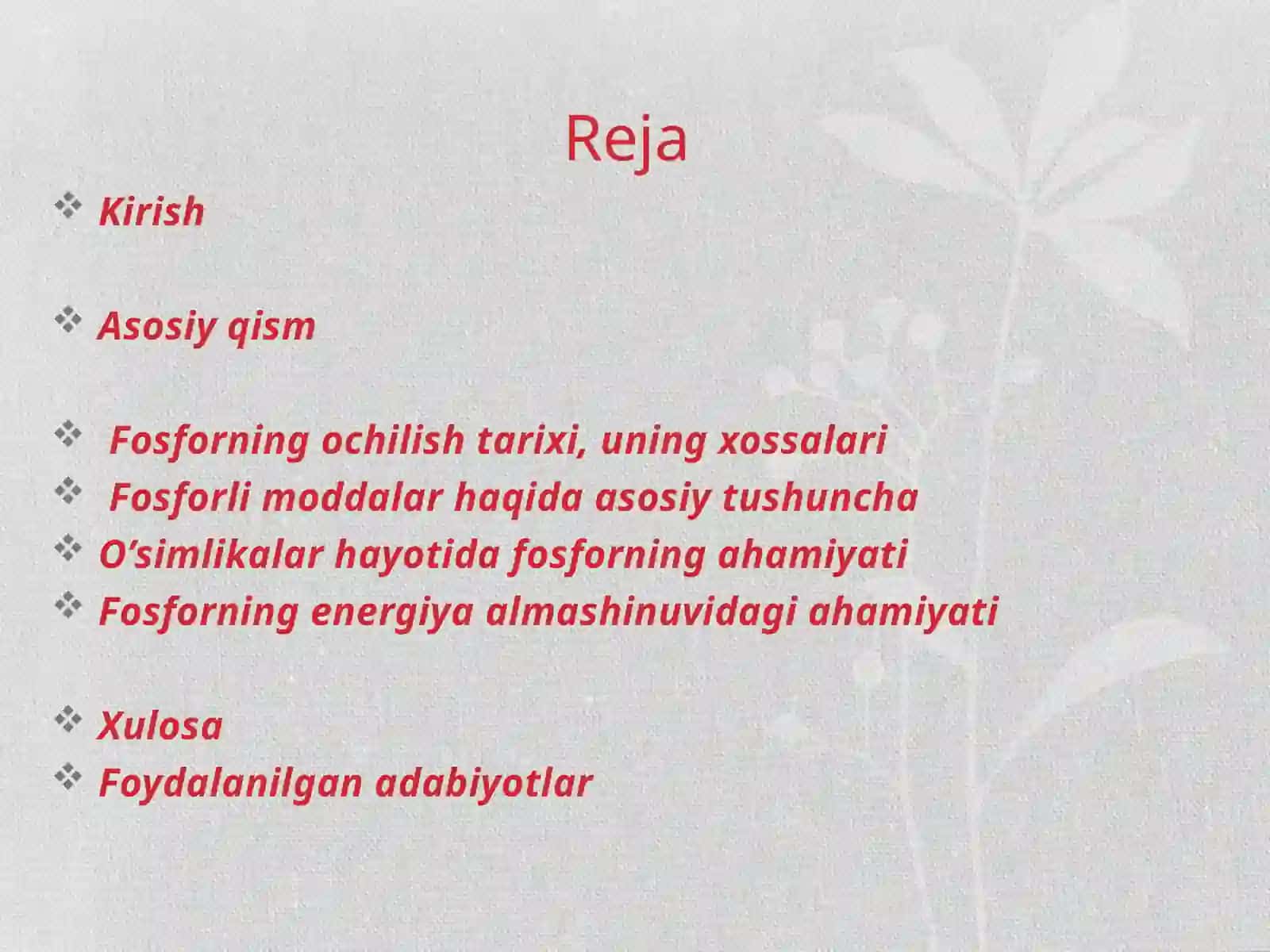 Fosforli moddalar, ularning energiya almashinuvidagi ahamiyati 2