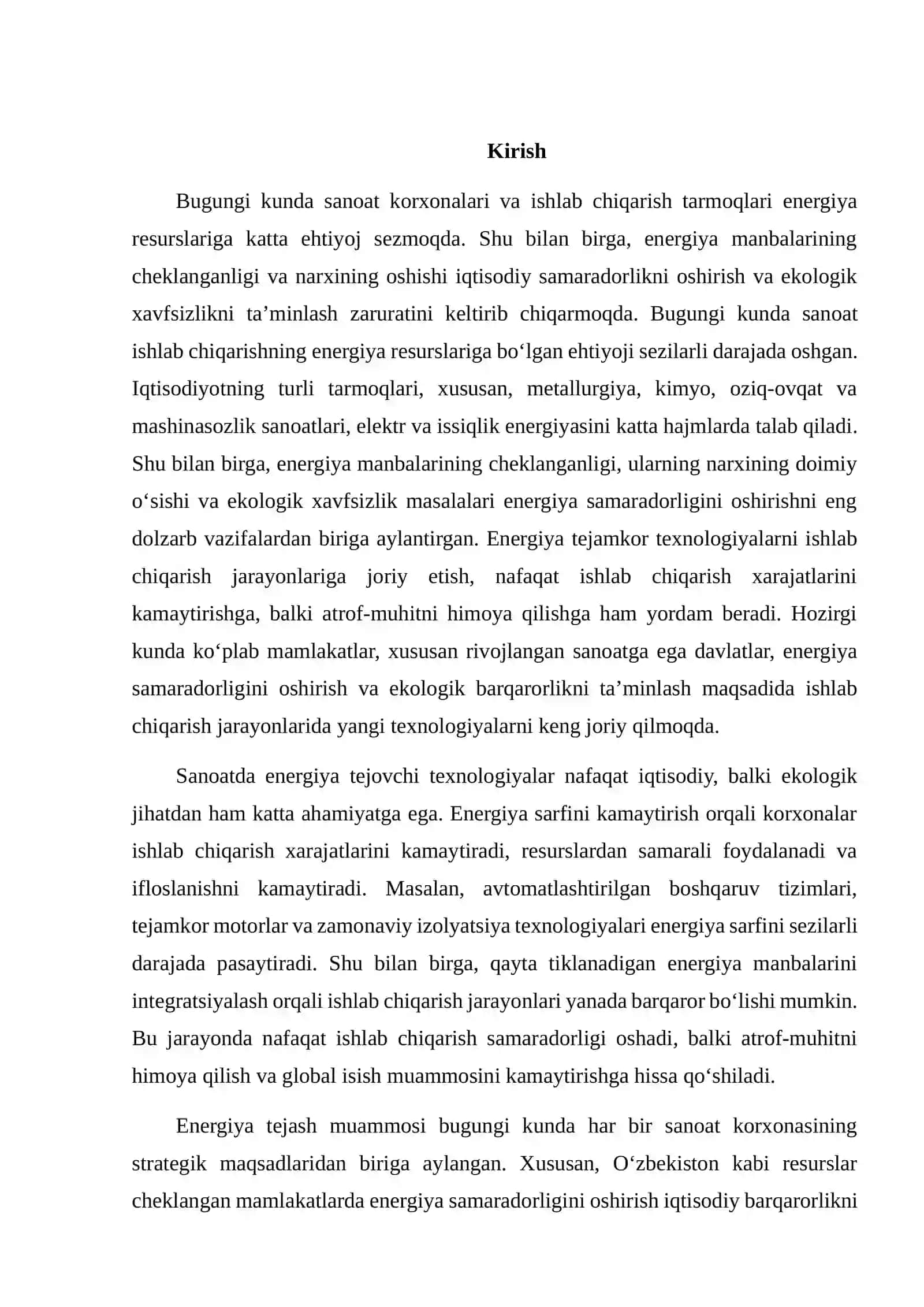SANOATDA ENERGIYA TEJOVCHI TEXNOLOGIYALARNI QO‘LLASH 2