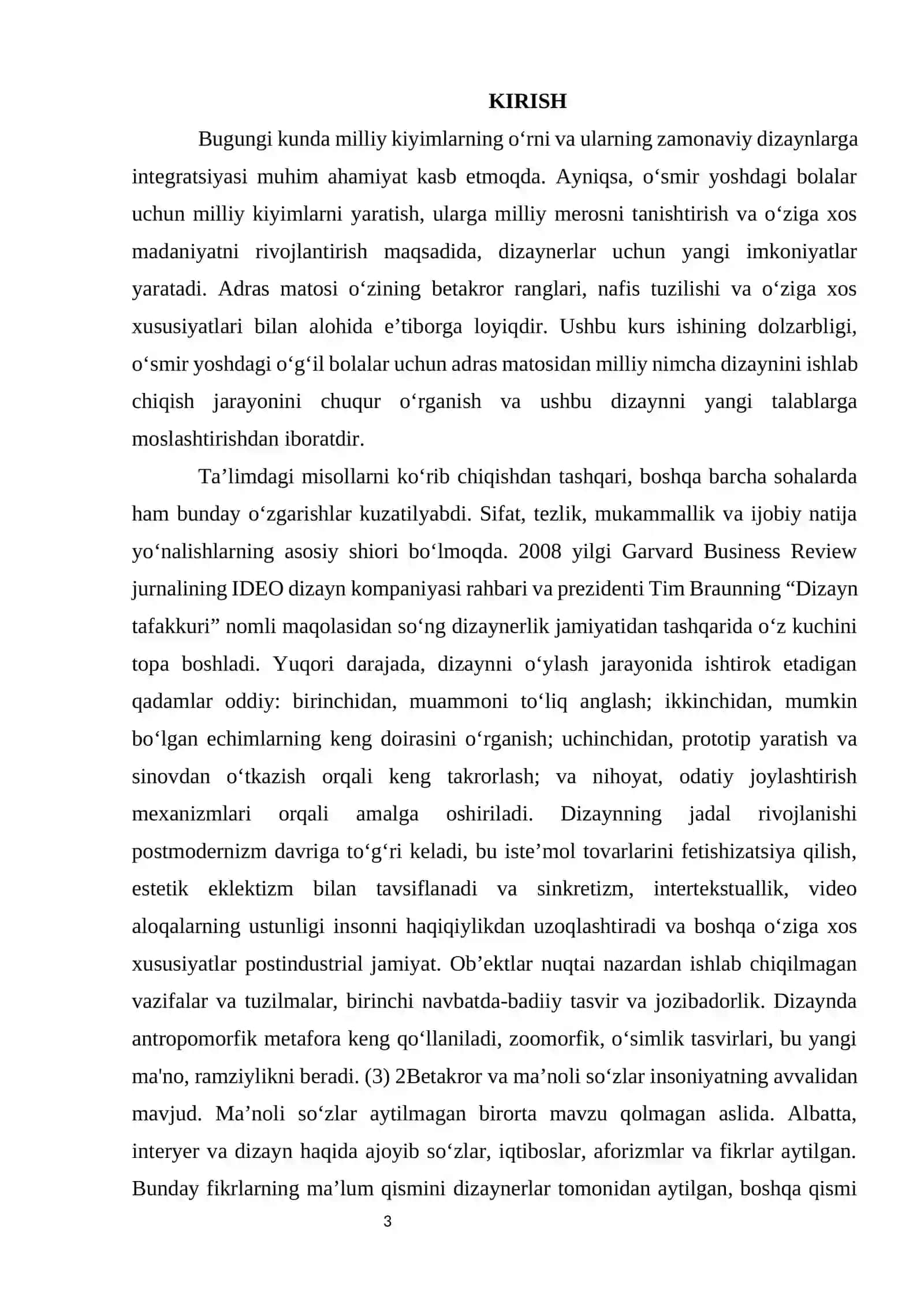 Adras matosidan o’smir yoshli o’g’il bolalar uchun milliy nimchasini tikish texnalogiyasini ishlab chiqish 2