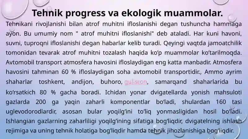 Kimyofanining atrof-muhitni himoyaqilishdagi va ekologiya muammolarini halqilishdagi ahamiyati 2