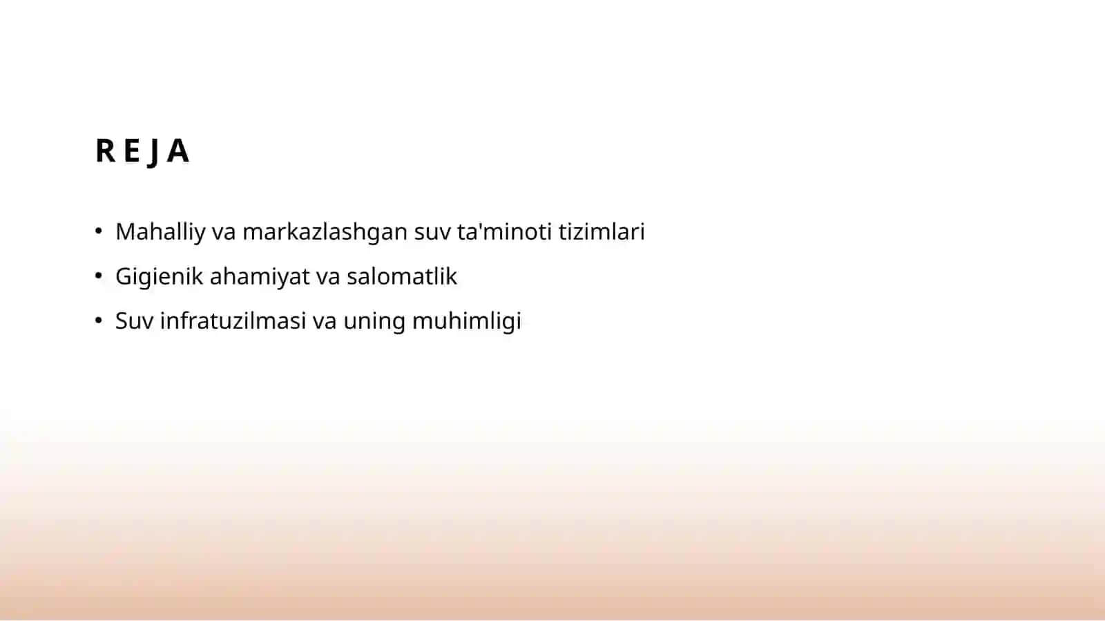 Mahalliy va markazlashgan suv ta'minoti haqida tushuncha, ularning gigienik ahamiyati 2
