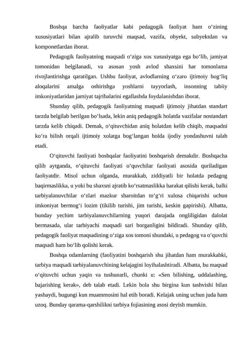 Pedagog shaxsi va kasbiy faoliyati 2