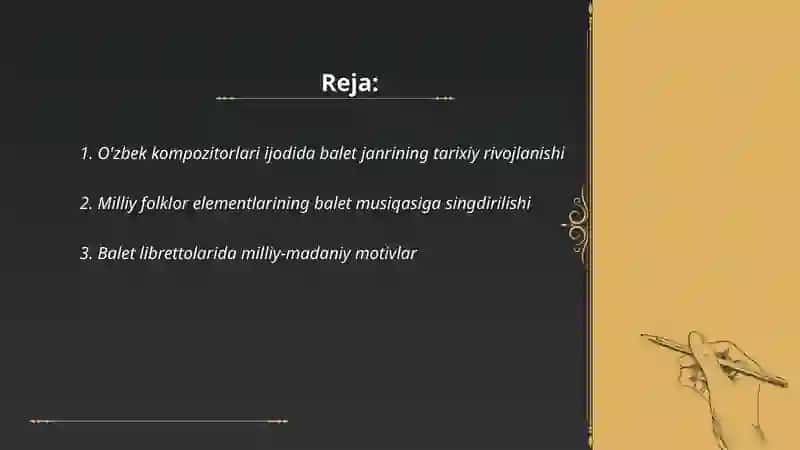 O'zbek kompozitorlari ijodida balet janri 2