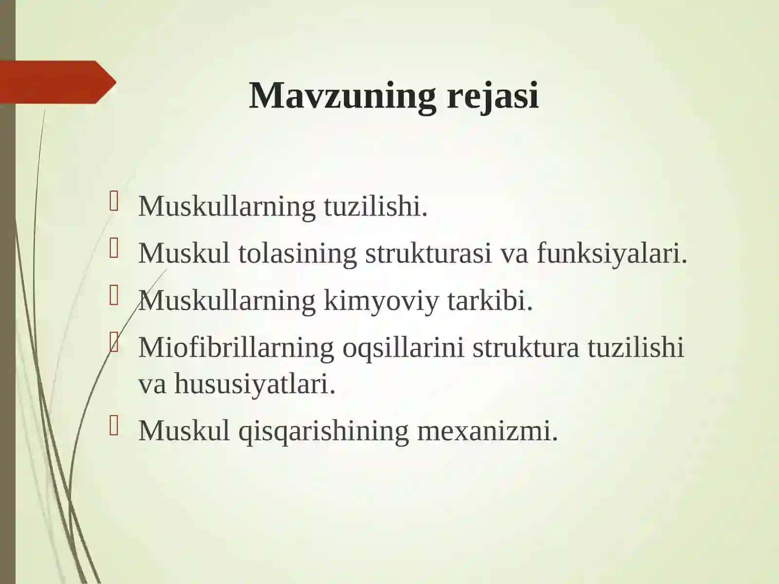 Muskul va muskullarning qisqarish biokimyosi 2