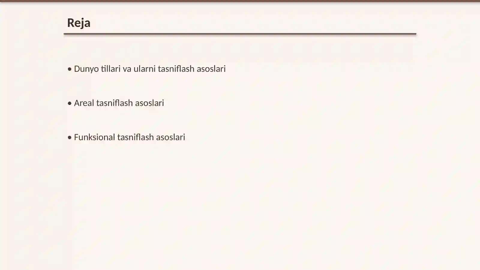 TILLARNI TASNIFLASH: AREAL, FUNKSIONAL VA TIPOLOGIK TASNIF 2