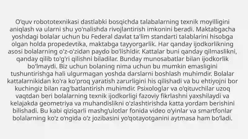 MAKTABGACHA YOSHDAGI BOLALARNI ROBOTOTEXNIKAGA O'RGATISH YO'LLARI 2
