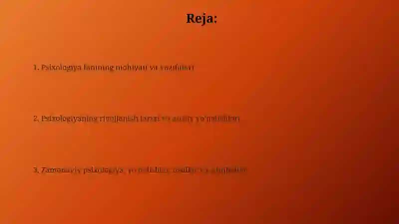 Psixologiya fanining predmeti va rivojlanish tarixi 2