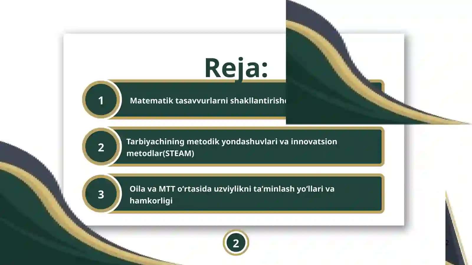 Prezentatsiya, Maktabgacha yoshdagi bolalarda matematik tasavvurlarni shakllantirishda tarbiyachi va ota-onaning oʻrni 2