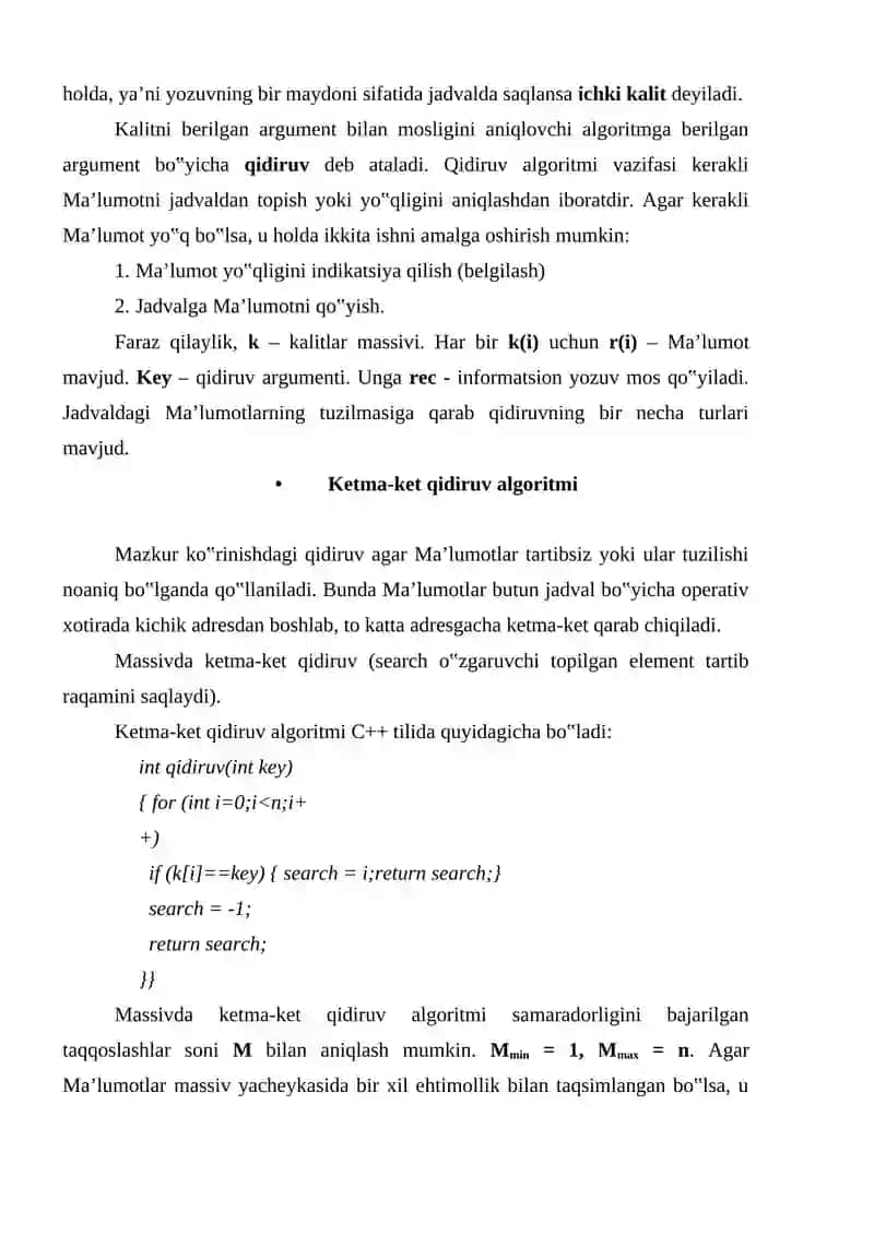 Qidiruv usullarini tadqiq qilish 2