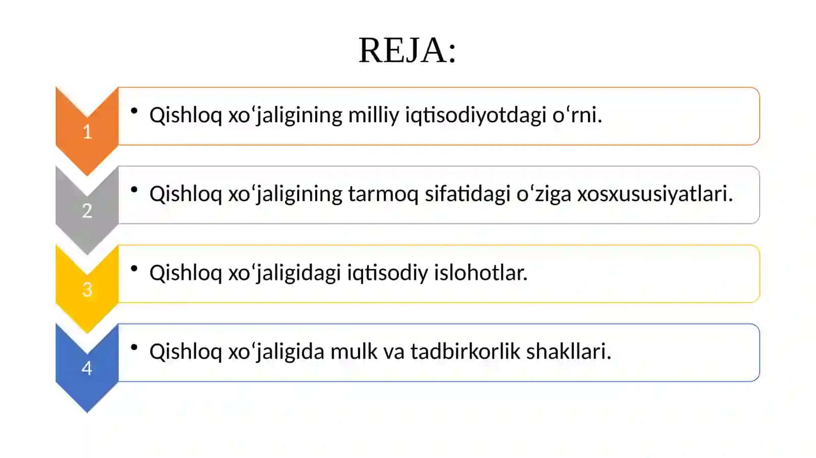 IQTISODIYOTNIMODERNIZАTSIYALASH SHAROITIDAAGRAR-IQTISODIY ISLOHOTLAR 2
