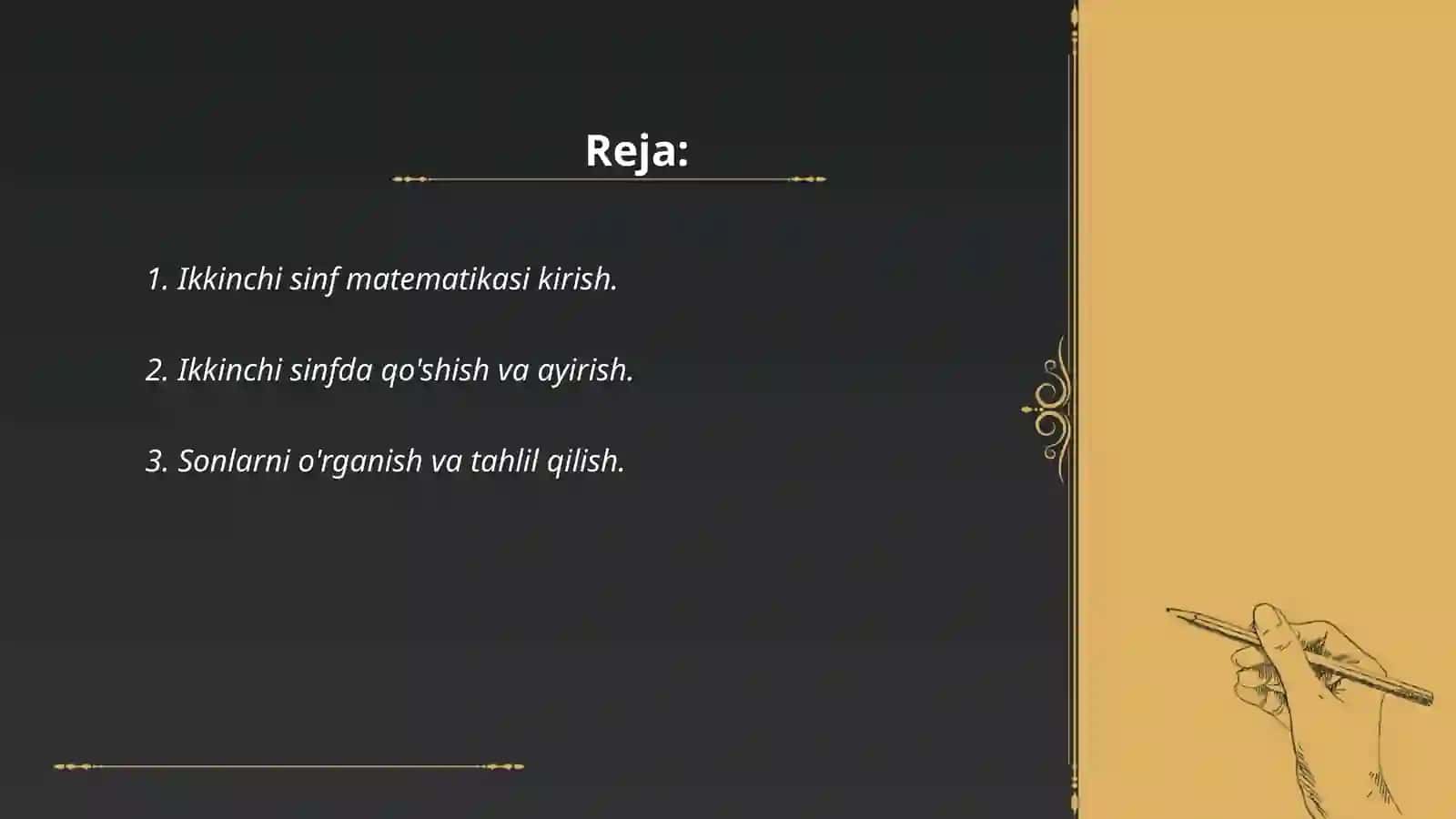 Ikkinchi sinf matematikasi kirish 2