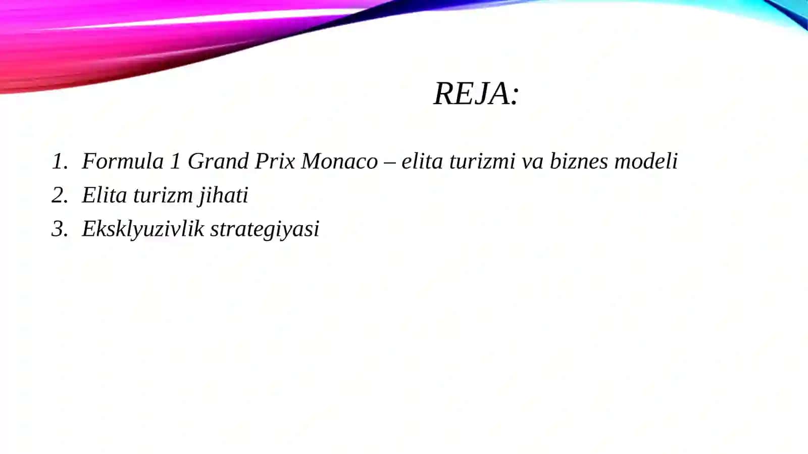 Formula 1 Grand Prix Monaco elita turizmi va biznes modeli 2